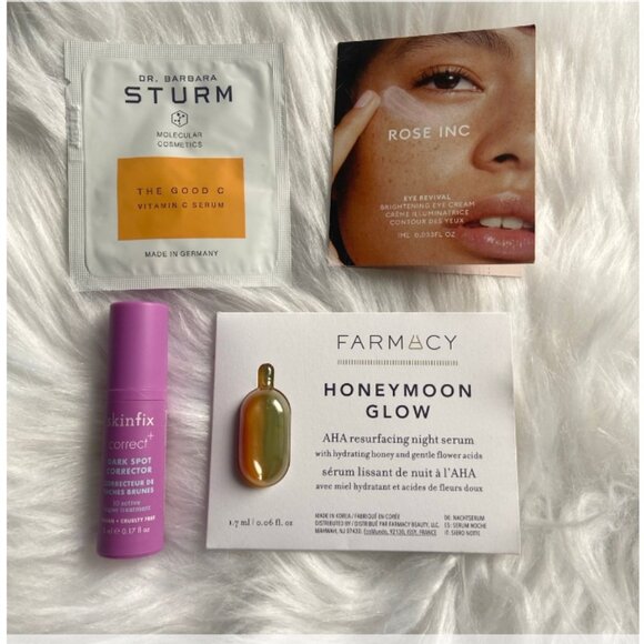 Dark Spot Skincare Sample Bundle; Dr Barbara Strum Skinfix Rose Inc &‎ Farmacy - Picture 1 of 5